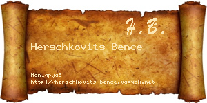 Herschkovits Bence névjegykártya